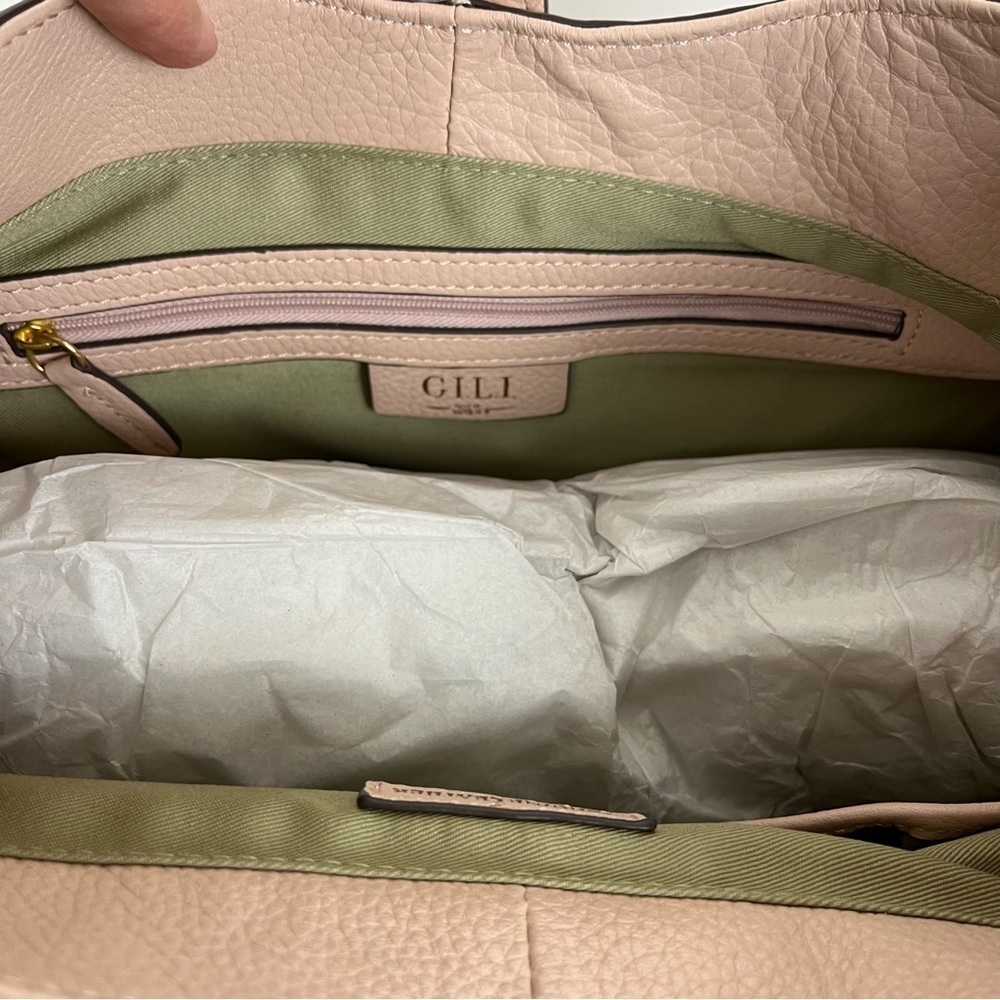 G.I.L.I. Classic Hobo Pebbled Leather in Blush. NWOT. Large #361 - Picture 9 of 12